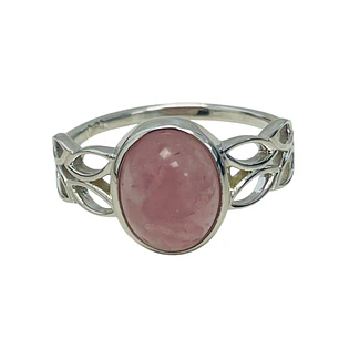 ANILLO BOHO LEAVES P925 CUARZO ROSA