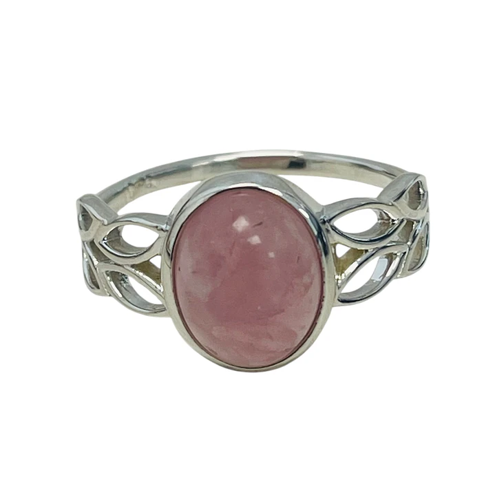 ANILLO BOHO LEAVES P925 CUARZO ROSA 1