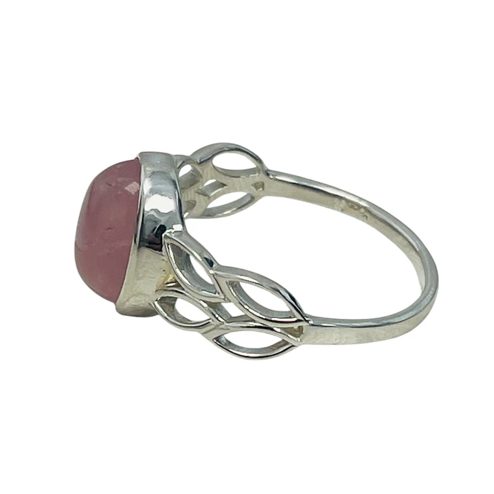 ANILLO BOHO LEAVES P925 CUARZO ROSA 2