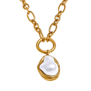 COLLAR YIP GHOST PEARL GOLD 45 cm