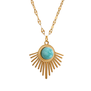 COLLAR YIP TURQUOISE SUN GOLD 45 cm