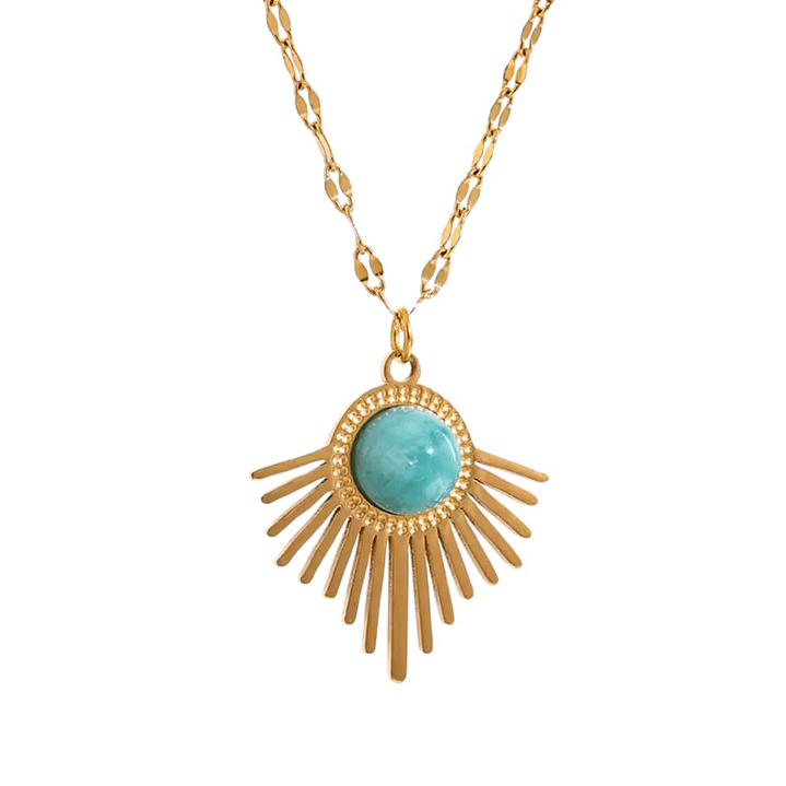 COLLAR YIP TURQUOISE SUN GOLD 45 cm 1