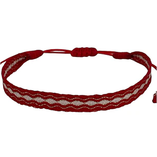 PULSERA SILK RED CENTRAL WHITE