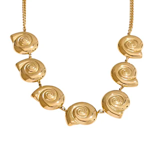 COLLAR COASTAL MID SCALLOPS GOLD 45 cm