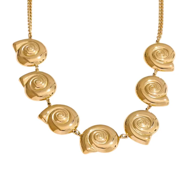 COLLAR COASTAL MID SCALLOPS GOLD 45 cm 1