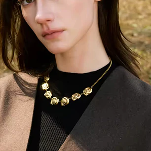 COLLAR COASTAL MID SCALLOPS GOLD 45 cm