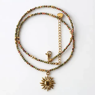 COLLAR COASTAL JASPE SUN GOLD 45 cm