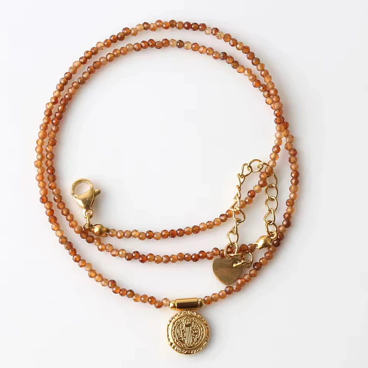 COLLAR COASTAL CORNALINA SB GOLD 45 cm 1