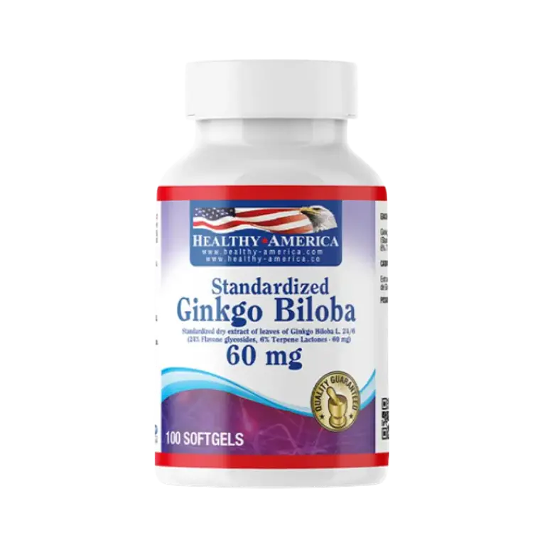 Ginkgo Biloba 60 mg 100 softgels Healthy America 1