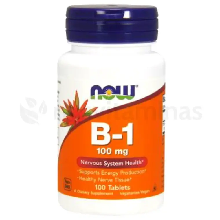 B1 Tiamina 100 mg 100 Tabletas Now 1