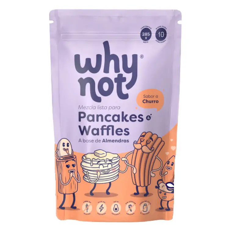 Pancakes & Waffles a Base de Almendras Churro Why Not 1