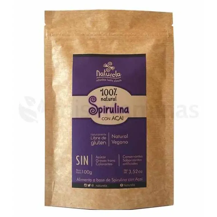 Spirulina con Acaí en Polvo 100 gramos Naturela 1