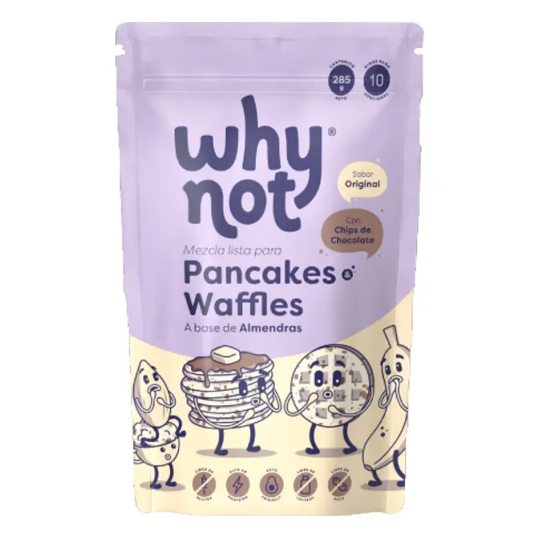 Pancakes & Waffles a Base de Almendras Chip de Chocolate Why Not 1