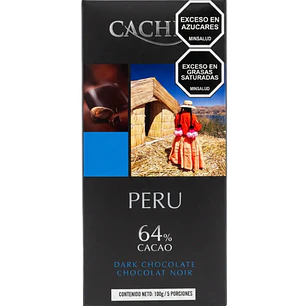 Chocolate Belga Negro 64% Cacao Perú 100 g Cachet