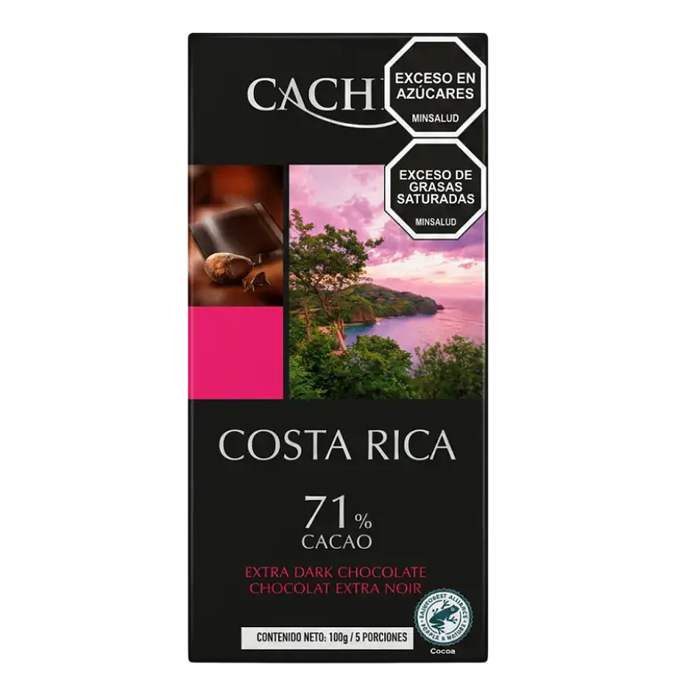 Chocolate Belga Negro 71% Cacao Costa Rica 100 g Cachet 1
