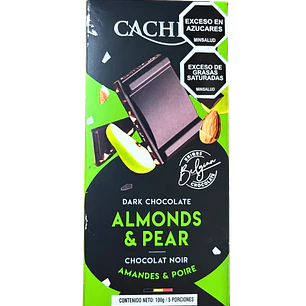 Chocolate Belga Negro con Almendras y Pera 100 g Cachet