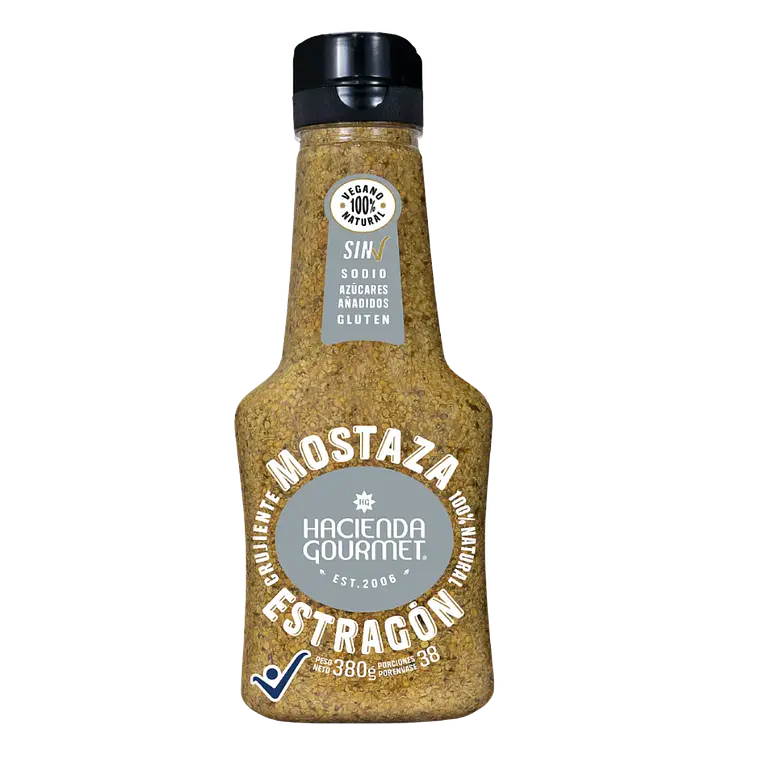 Mostaza Crujiente Estragón 380 g Hacienda Gourmet 1