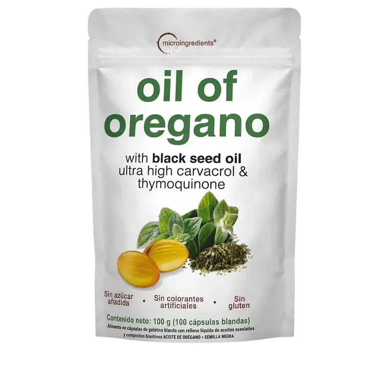 Aceite de Orégano con Aceite de Semilla Negra 100 Cápsulas Microingredients 1