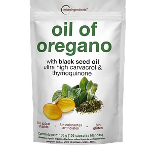 Aceite de Orégano con Aceite de Semilla Negra 100 Cápsulas Microingredients