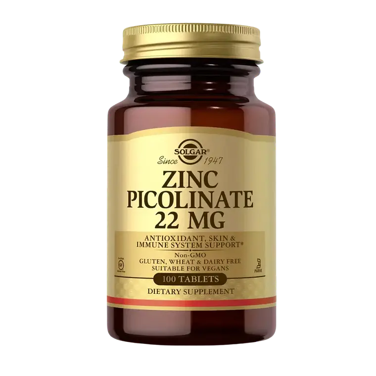 Zinc Picolinato 22 mg 100 Tabletas Solgar 1