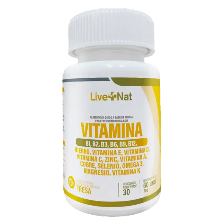 Multivitaminico Live Nat 60 Discos Masticables 1