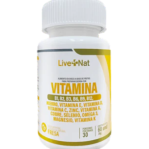 Multivitaminico Live Nat 60 Discos Masticables