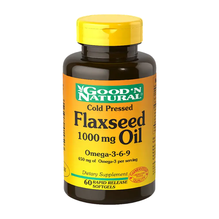 Flaxseed 1000 mg Oil Omega 3-6-9 60 Cápsulas Good'N Natural 1