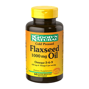 Flaxseed 1000 mg Oil Omega 3-6-9 60 Cápsulas Good'N Natural