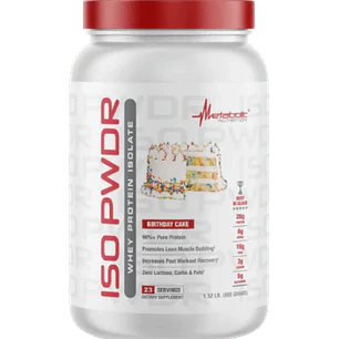 ISO PWDR Whey Protein Isolated 1.5 libras Metabolic Birthday Cake