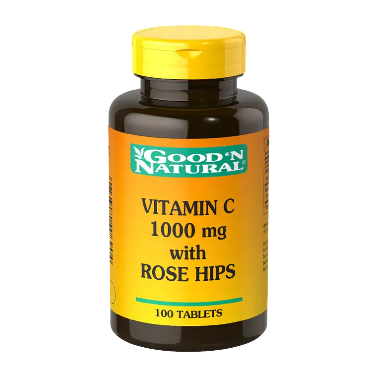 Vitamina C 1000 mg with Rose Hips 100 Tabletas Good'N Natural 1