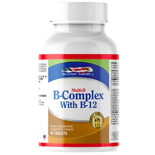 B Complex With B-12 90 Caplets Healthy America