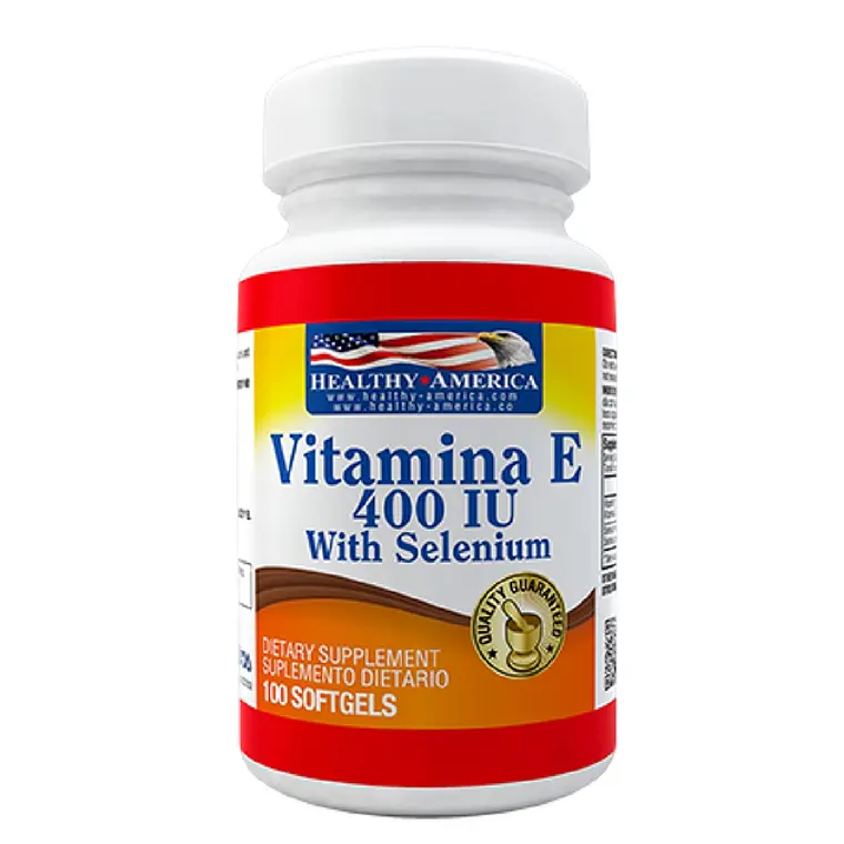 Vitamina E 400 IU with Selenium 100 softgels Healthy America 1