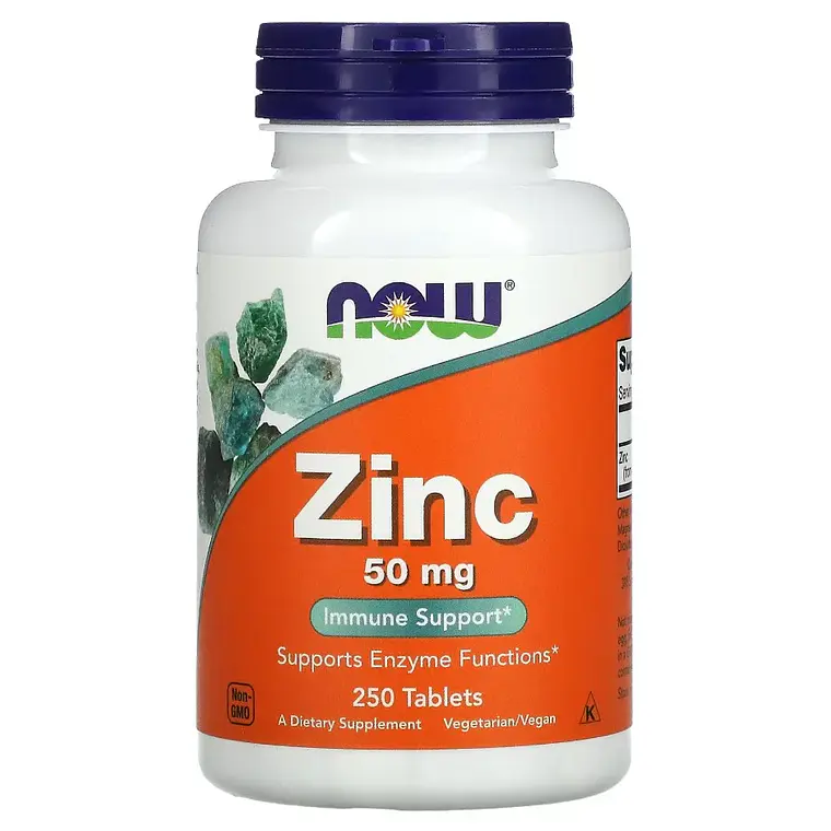 Zinc 50 Mg 250 Tabletas Gluconato Now 1