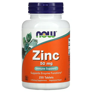 Zinc 50 Mg 250 Tabletas Gluconato Now