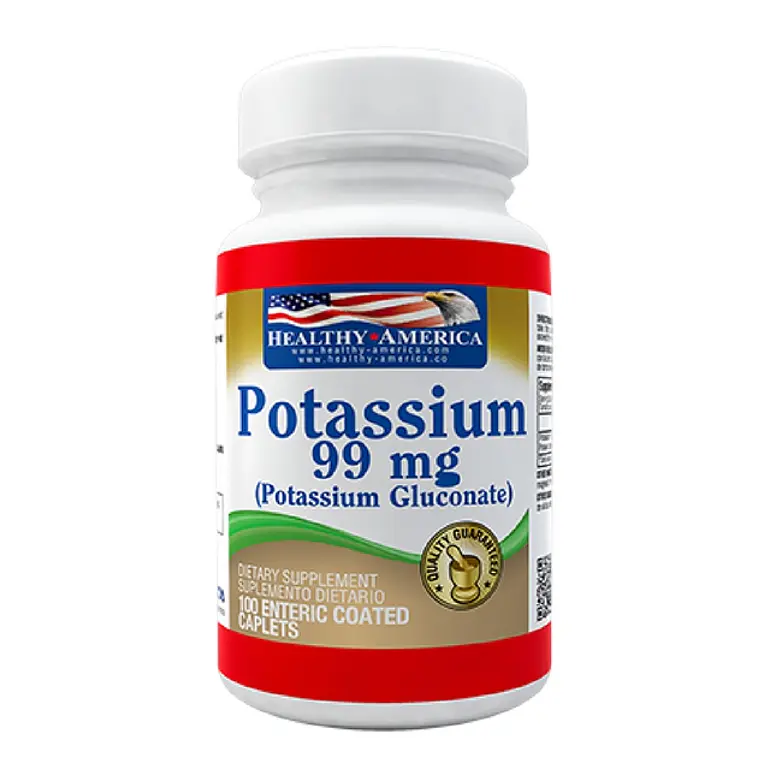 Potassium 99mg 100 caplets Healthy America 1