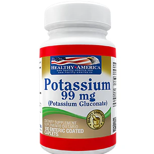Potassium 99mg 100 caplets Healthy America