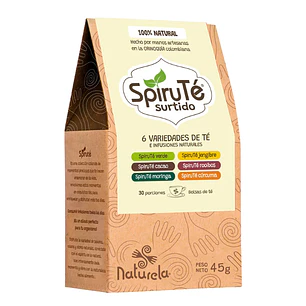 Spiruté Surtido 6 Variedades de Té e Infusiones 30 Tisanas Naturela