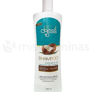 Shampoo Aceite de Coco y Vitamina E 1000 ml Bio Cress 10