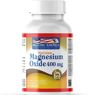 Magnesium Oxide 400 mg 100 Tabletas Healthy America