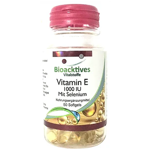 Vitamina E 1000 con Selenio Bioacktives 50 Softgels