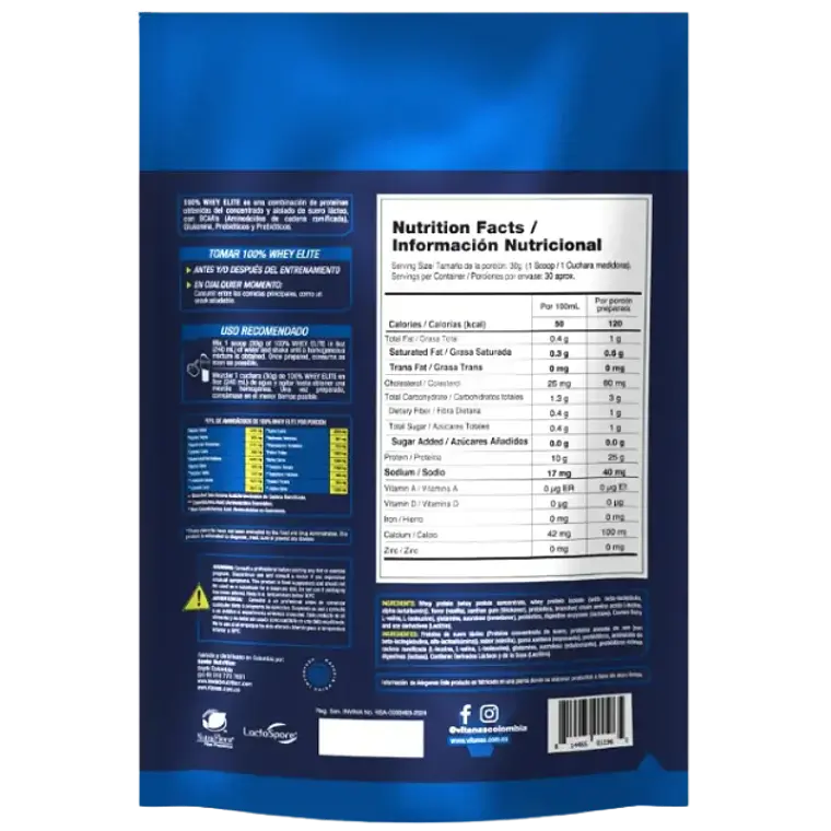 Whey Elite 100% Vitanas Vainilla 2 Libras 2