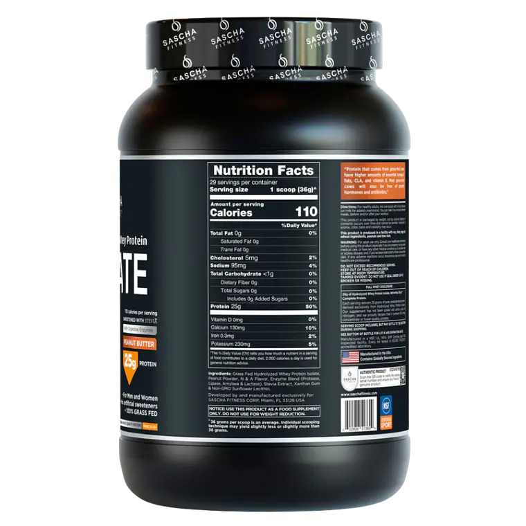 Sascha Whey Protein Isolate Peanut 2.17 libras 2