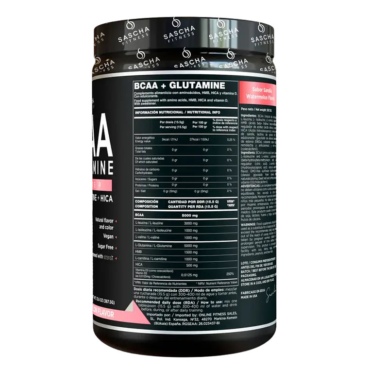 BCAA + Glutamine Sandia Sascha Fitness 2