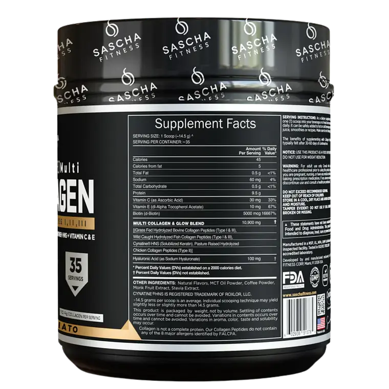 Hydrolyzed Collagen Caramelo 490 g Sascha Fitness 2