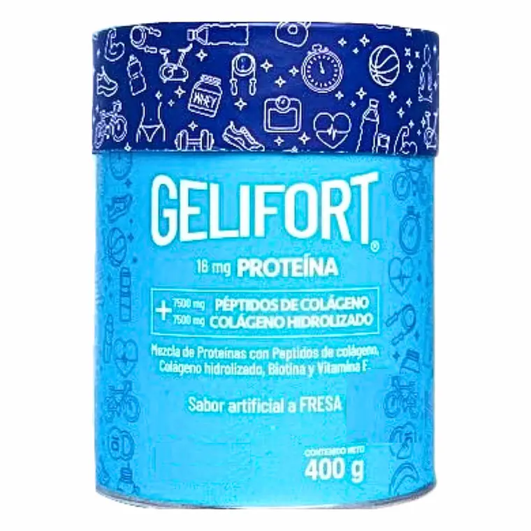 Gelifort Proteína y Colágeno 400 gr Sabor Fresa 1