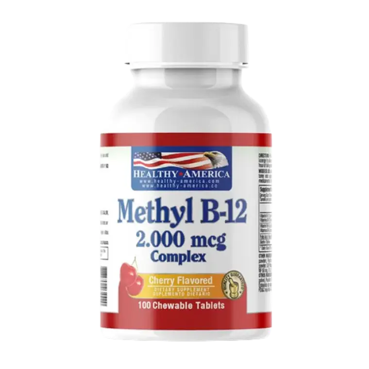 Methyl B-12 2000 mcg Healthy America 100 Tabletas masticables 1