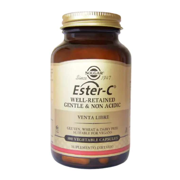 Ester C well Retained Gentle & Non Acidic Solgar 100 Cápsulas 1