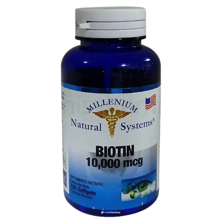 Biotina 10000 mcg Natural Systems 100 Softgels 1