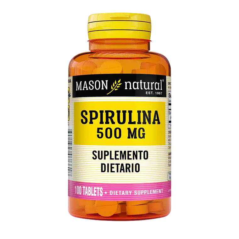 Spirulina 500 mg 100 Tabletas Mason Natural 1