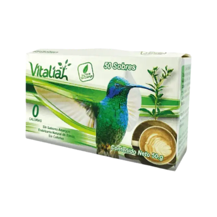 Endulzante Natural de Stevia Vitaliah 50 sobres 2